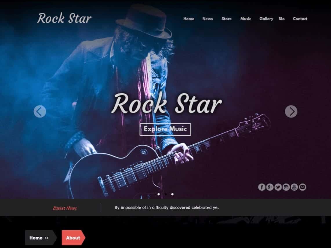 Rock Star WordPress Theme for Bands & Musicians