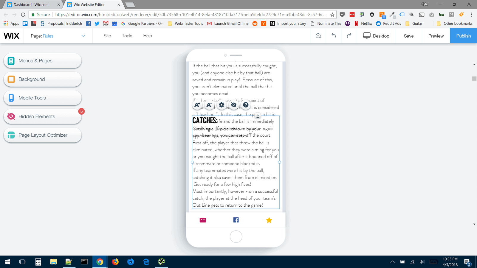 Wix SEO Review Page Layout Issues